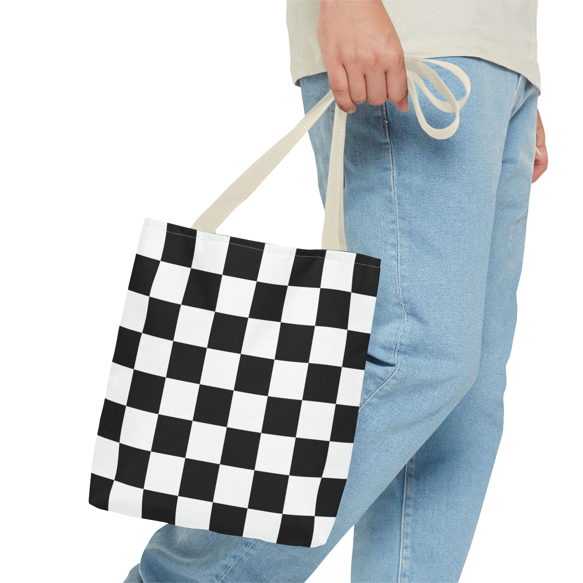 Tote Bag Finish Line - Checkered Victory – Tote Bag for Racing Fans