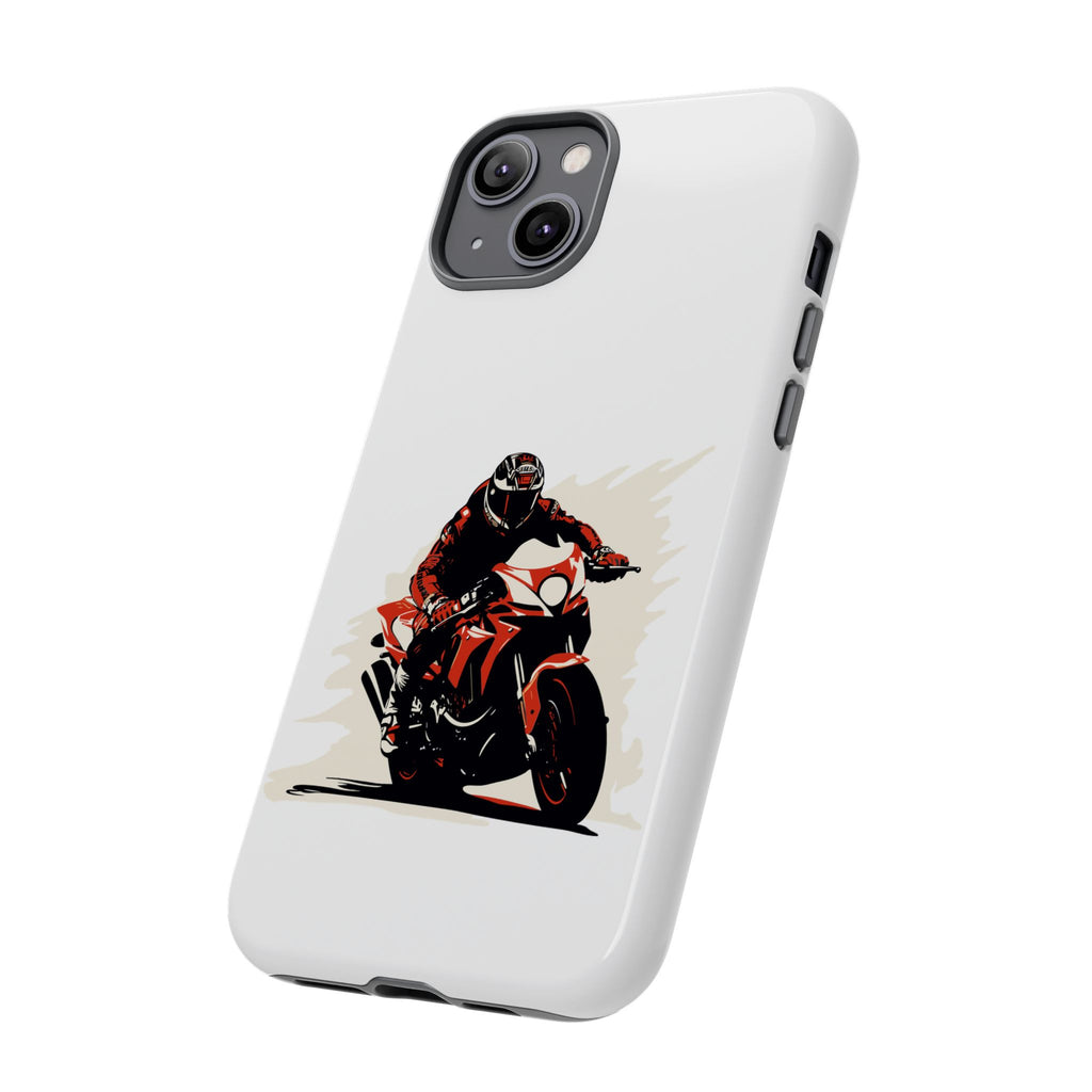 Motorcycle Phone Case, Tough Cases for Riders, Biker Accessory, Gifts for Motorcyclists, Red Bike Design