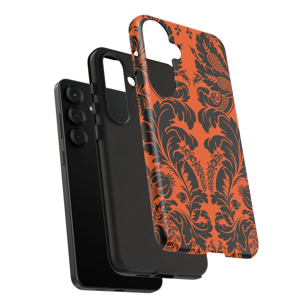 Elegant Phone Case with Orange Floral Design | Tough Cases, Smartphone Cover, Gift for Her, Floral Patterns, Stylish Accessories