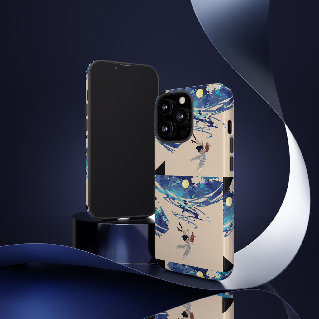 Artistic Phone Case with Abstract Design, Vivid Blue Waves and Fish, Stylish Phone Accessory, Unique Gift Idea, Trendy Tech Decor, [...]