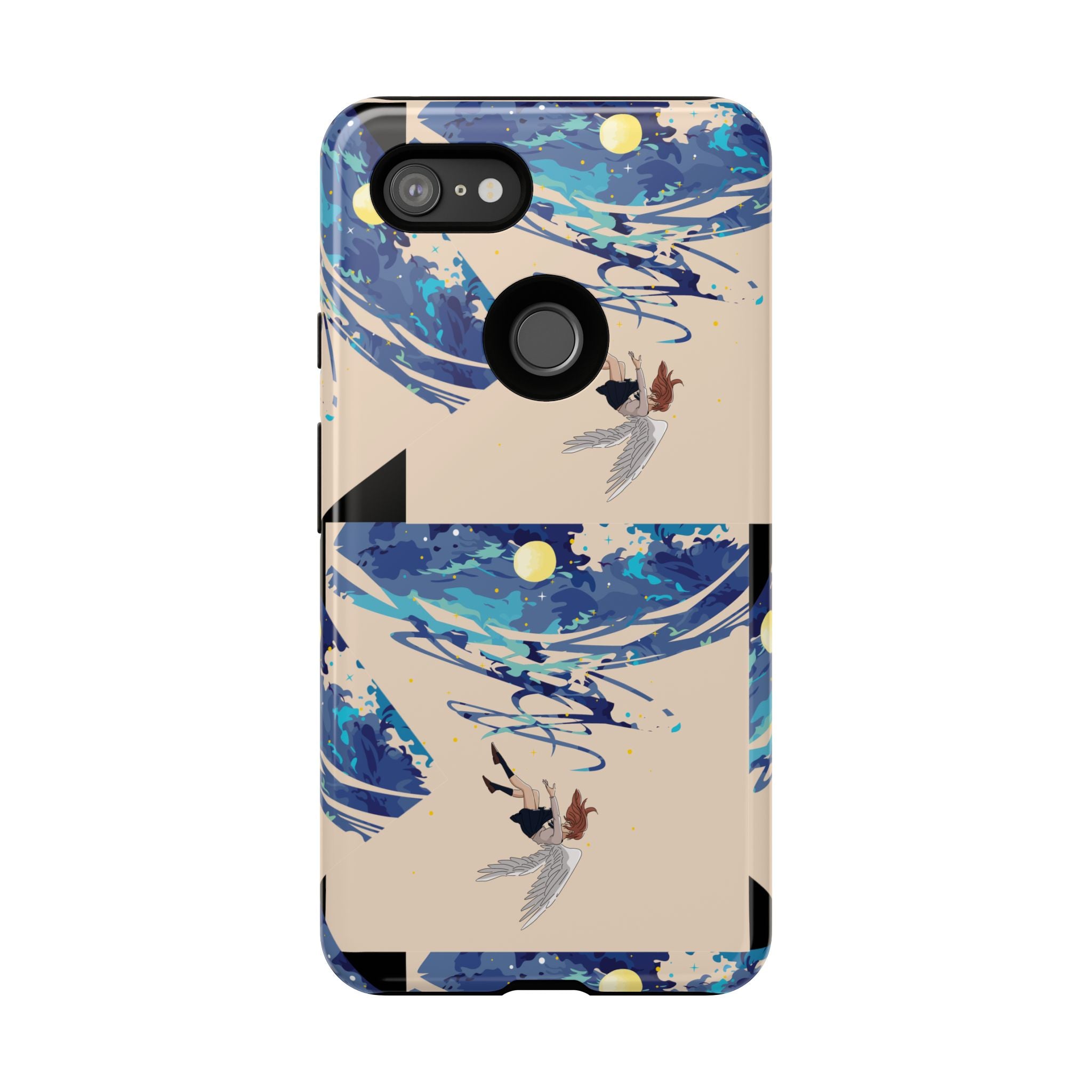 Artistic Phone Case with Abstract Design, Vivid Blue Waves and Fish, Stylish Phone Accessory, Unique Gift Idea, Trendy Tech Decor, [...]