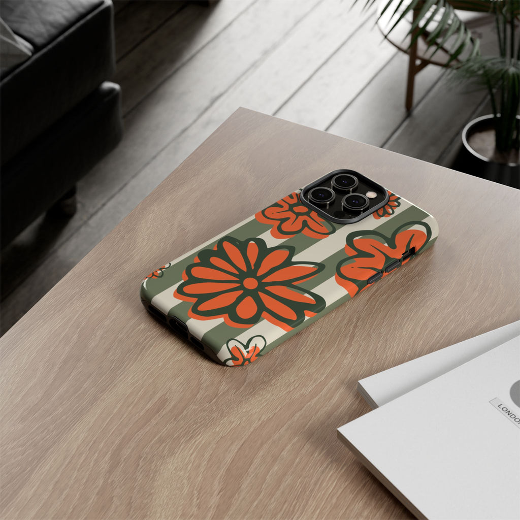 Floral Tough Phone Case - Trendy Protector for Pet Lovers, Super Cute Gift, Floral Design, Stylish Phone Cover, Unique Accessory