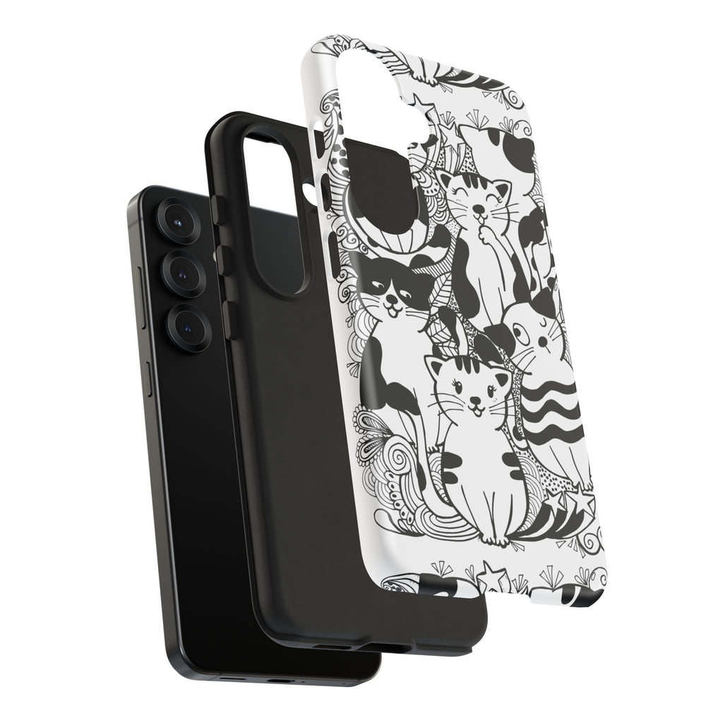 Cat-Themed Phone Case, Cute Cat Art, Pet Lover Gift, Birthday Present, Unique Cat Decor, Fun Tech Accessories, Animal Lover Case