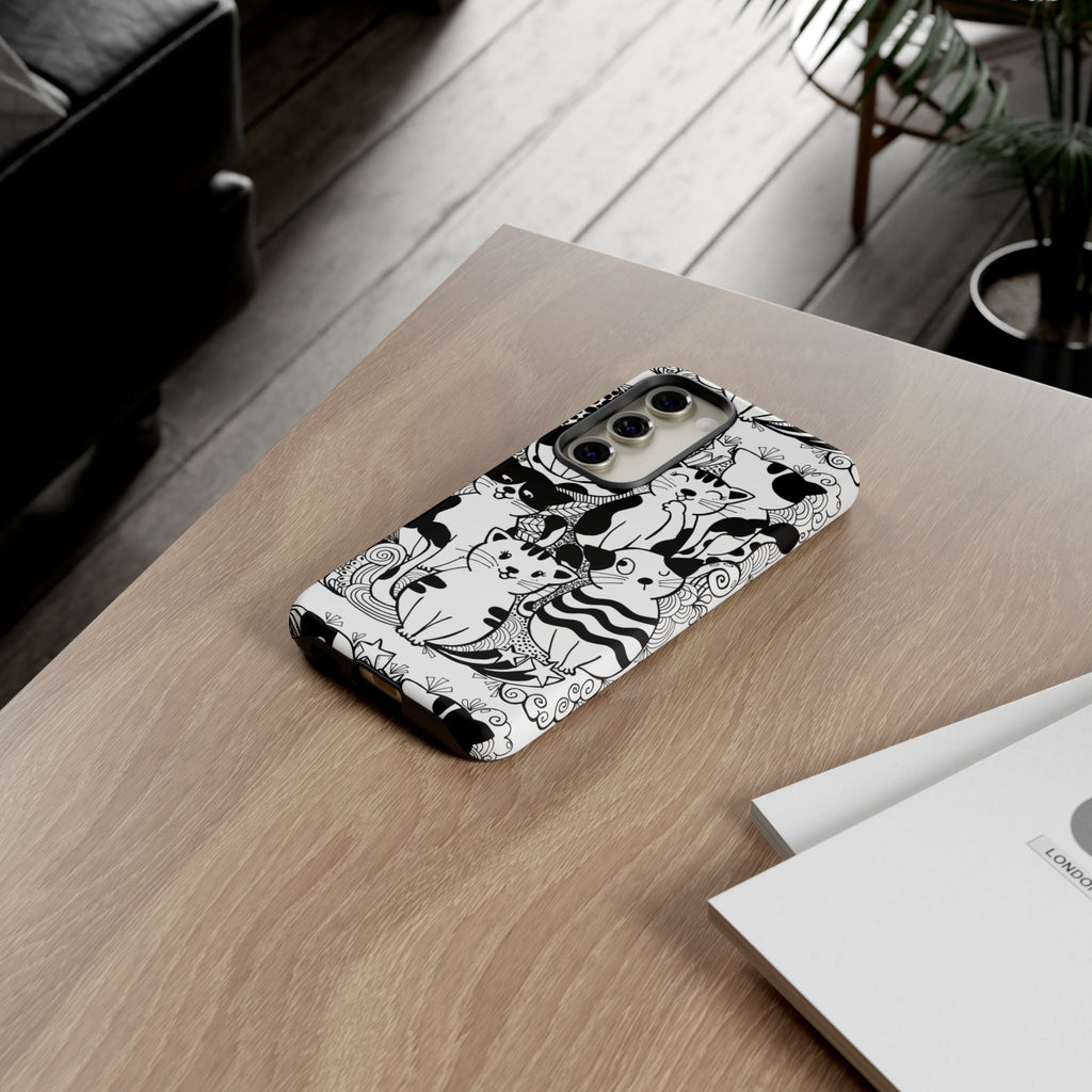 Cat-Themed Phone Case, Cute Cat Art, Pet Lover Gift, Birthday Present, Unique Cat Decor, Fun Tech Accessories, Animal Lover Case