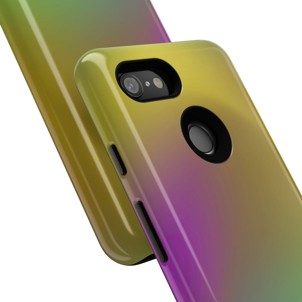 Vibrant Phone Case, Tough Cases, Colorful Phone Cover, Durable Mobile Case, Yellow Green Gradient Design