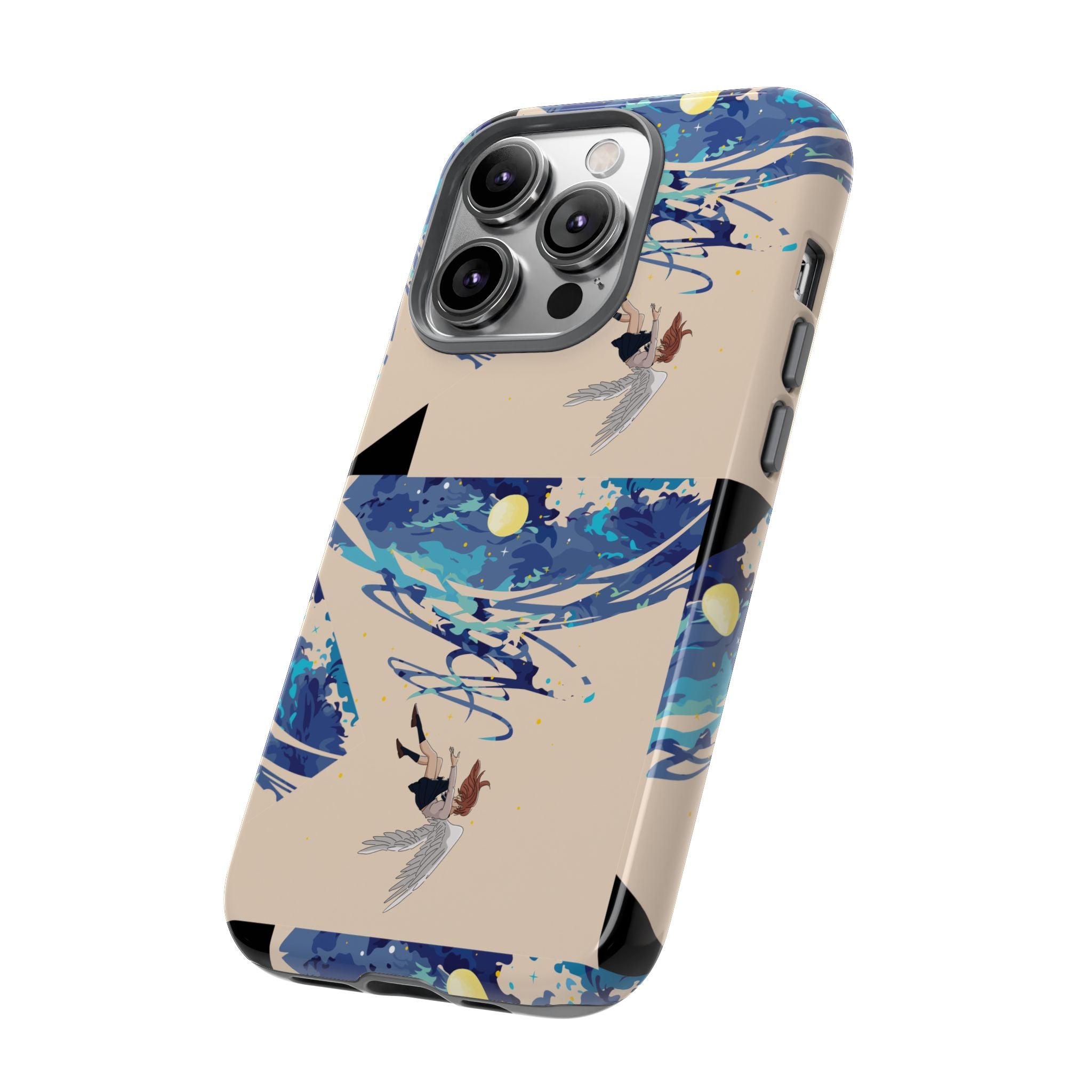 Artistic Phone Case with Abstract Design, Vivid Blue Waves and Fish, Stylish Phone Accessory, Unique Gift Idea, Trendy Tech Decor, [...]