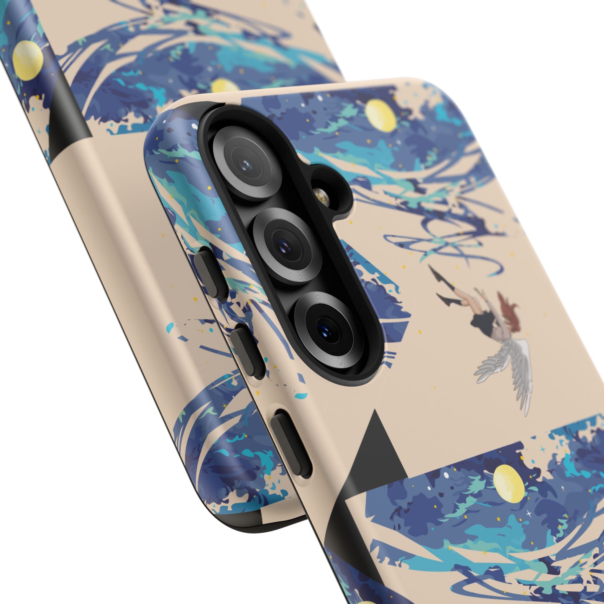 Artistic Phone Case with Abstract Design, Vivid Blue Waves and Fish, Stylish Phone Accessory, Unique Gift Idea, Trendy Tech Decor, [...]