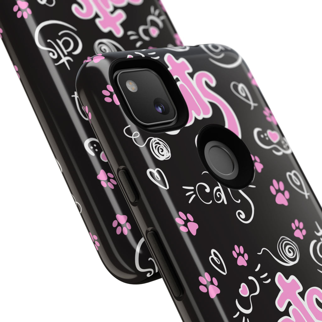Cute Cat Print Phone Cases, Tough Cases for Cat Lovers, Pet Phone Cover, Gift for Cat Moms, Stylish Phone Accessories