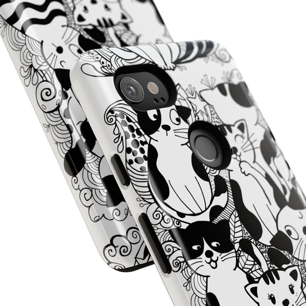 Cat-Themed Phone Case, Cute Cat Art, Pet Lover Gift, Birthday Present, Unique Cat Decor, Fun Tech Accessories, Animal Lover Case
