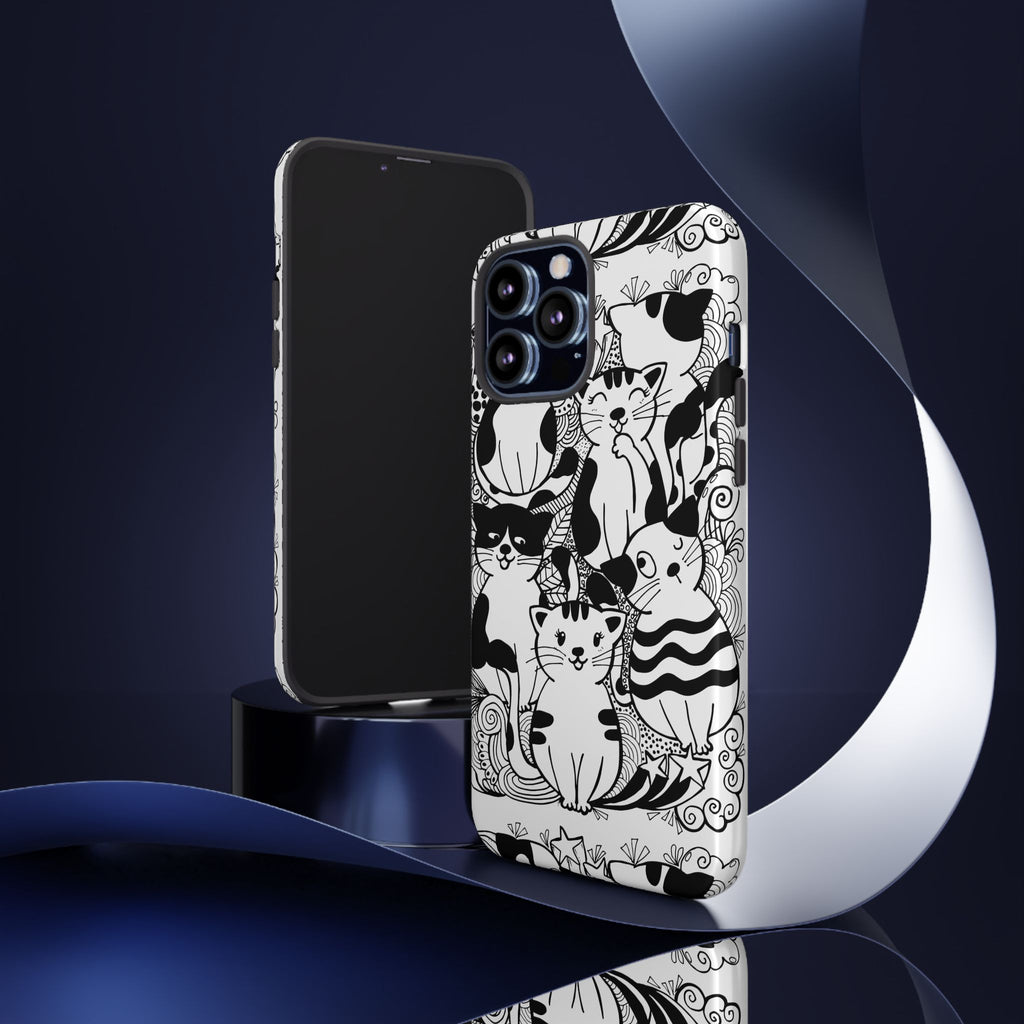 Cat-Themed Phone Case, Cute Cat Art, Pet Lover Gift, Birthday Present, Unique Cat Decor, Fun Tech Accessories, Animal Lover Case