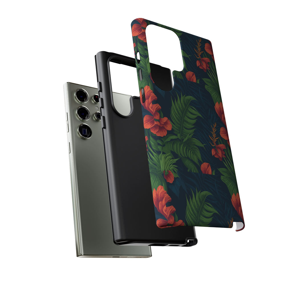 Tropical Phone Case with Floral Design, Eco-Friendly Protection for Summer Vibes, Ideal Gift for Nature Lovers, Vibrant Background