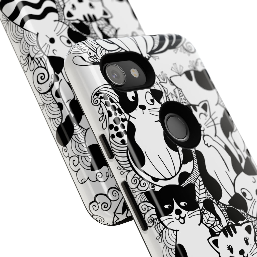 Cat-Themed Phone Case, Cute Cat Art, Pet Lover Gift, Birthday Present, Unique Cat Decor, Fun Tech Accessories, Animal Lover Case