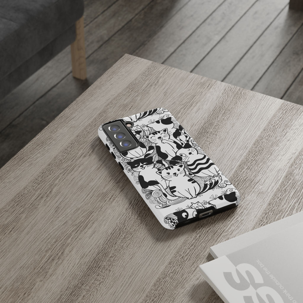 Cat-Themed Phone Case, Cute Cat Art, Pet Lover Gift, Birthday Present, Unique Cat Decor, Fun Tech Accessories, Animal Lover Case