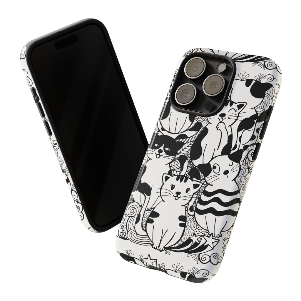 Cat-Themed Phone Case, Cute Cat Art, Pet Lover Gift, Birthday Present, Unique Cat Decor, Fun Tech Accessories, Animal Lover Case