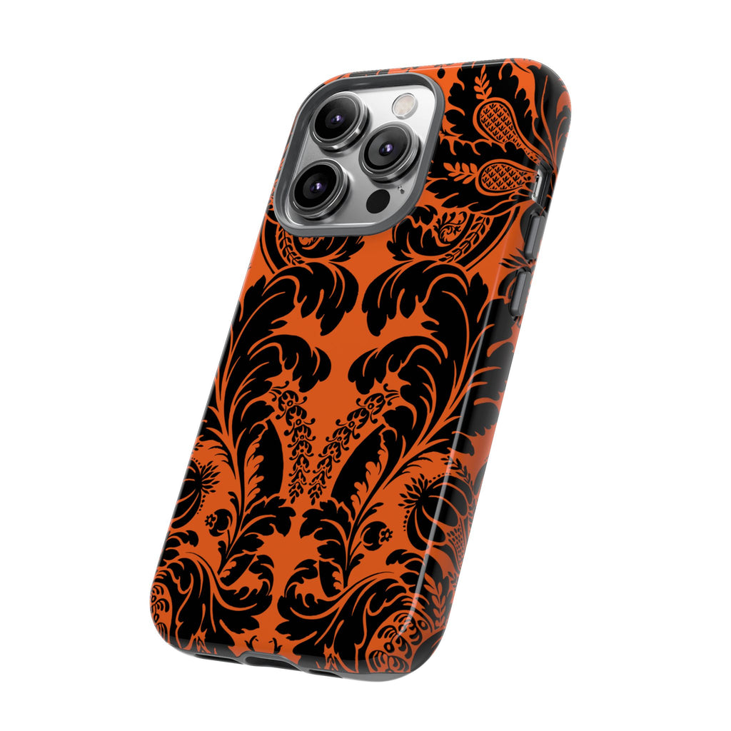 Elegant Phone Case with Orange Floral Design | Tough Cases, Smartphone Cover, Gift for Her, Floral Patterns, Stylish Accessories
