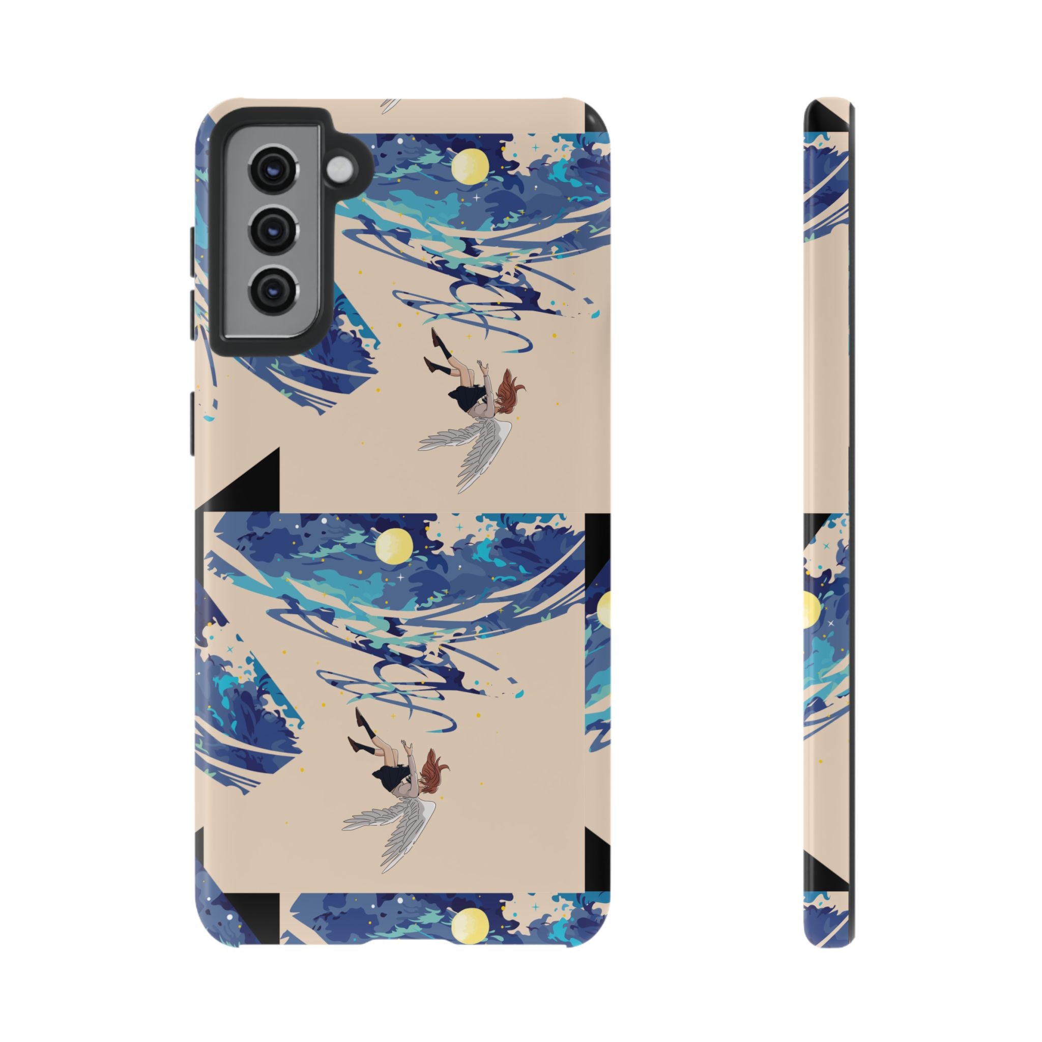 Artistic Phone Case with Abstract Design, Vivid Blue Waves and Fish, Stylish Phone Accessory, Unique Gift Idea, Trendy Tech Decor, [...]