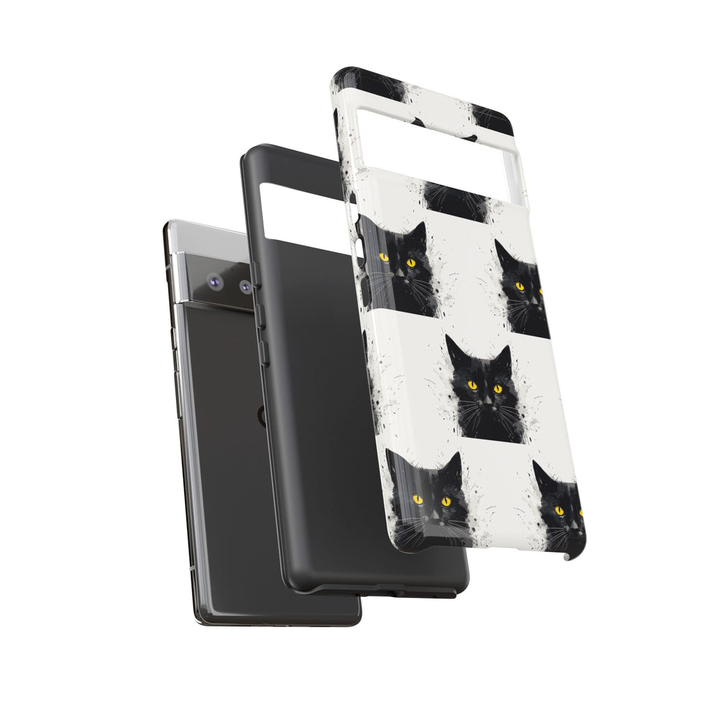 Black Cat Phone Case, Tough Cases, Cat Lover Gift, Unique Design, Halloween, Animal Accessories, Custom Phone Cover