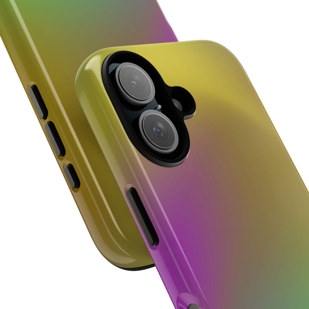 Vibrant Phone Case, Tough Cases, Colorful Phone Cover, Durable Mobile Case, Yellow Green Gradient Design