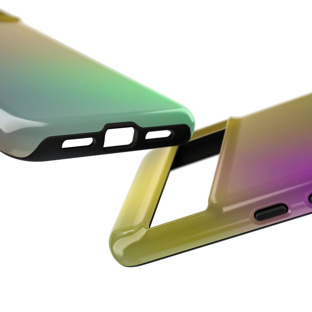 Vibrant Phone Case, Tough Cases, Colorful Phone Cover, Durable Mobile Case, Yellow Green Gradient Design