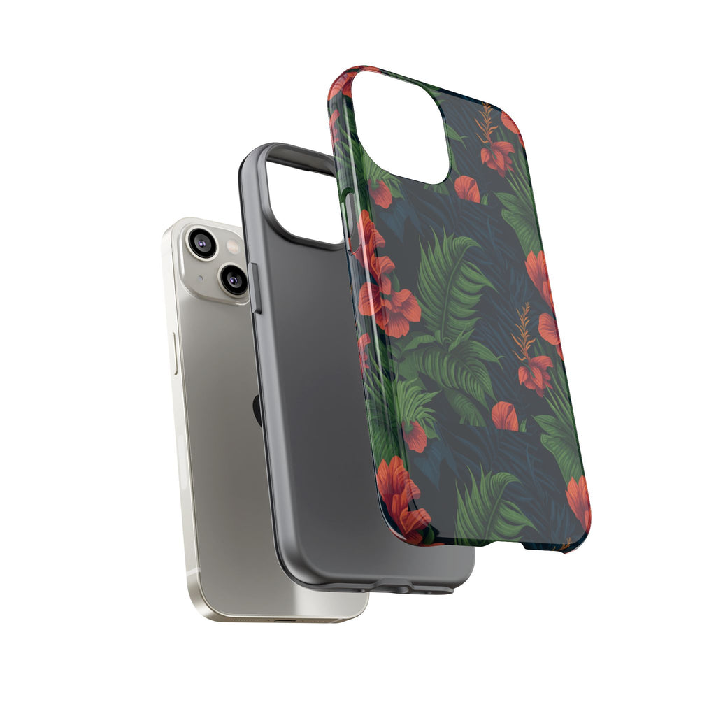 Tropical Phone Case with Floral Design, Eco-Friendly Protection for Summer Vibes, Ideal Gift for Nature Lovers, Vibrant Background