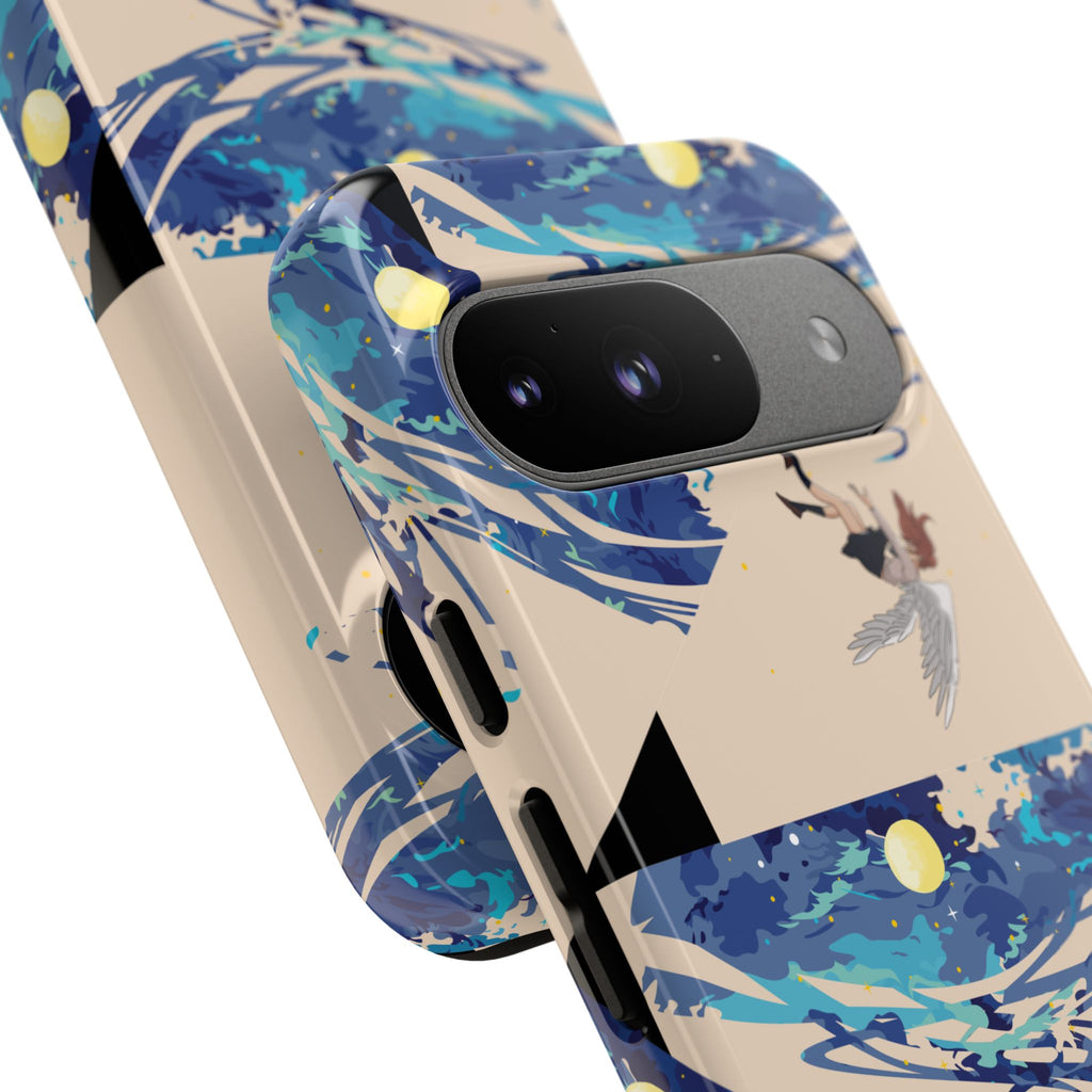 Artistic Phone Case with Abstract Design, Vivid Blue Waves and Fish, Stylish Phone Accessory, Unique Gift Idea, Trendy Tech Decor, [...]
