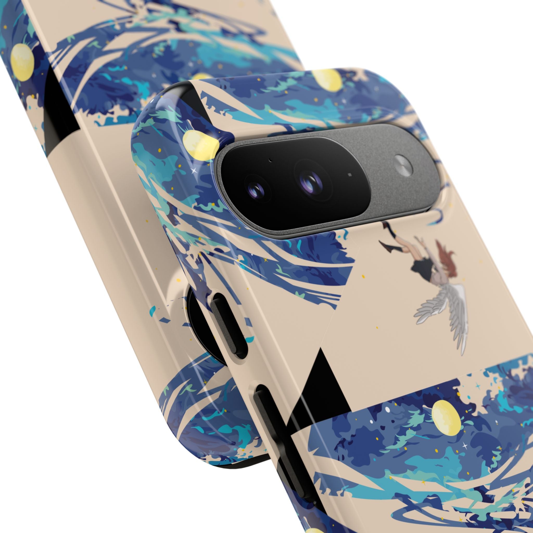 Artistic Phone Case with Abstract Design, Vivid Blue Waves and Fish, Stylish Phone Accessory, Unique Gift Idea, Trendy Tech Decor, [...]