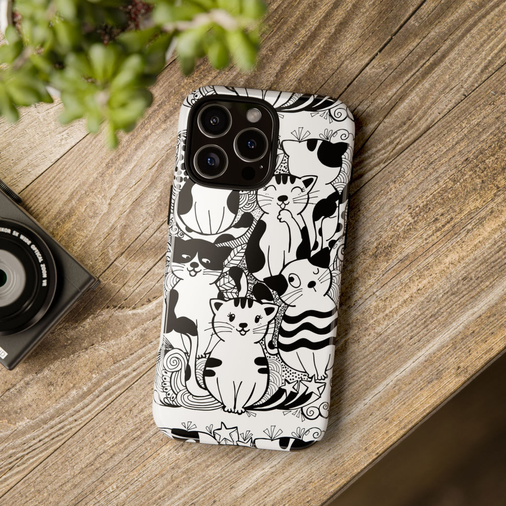 Cat-Themed Phone Case, Cute Cat Art, Pet Lover Gift, Birthday Present, Unique Cat Decor, Fun Tech Accessories, Animal Lover Case