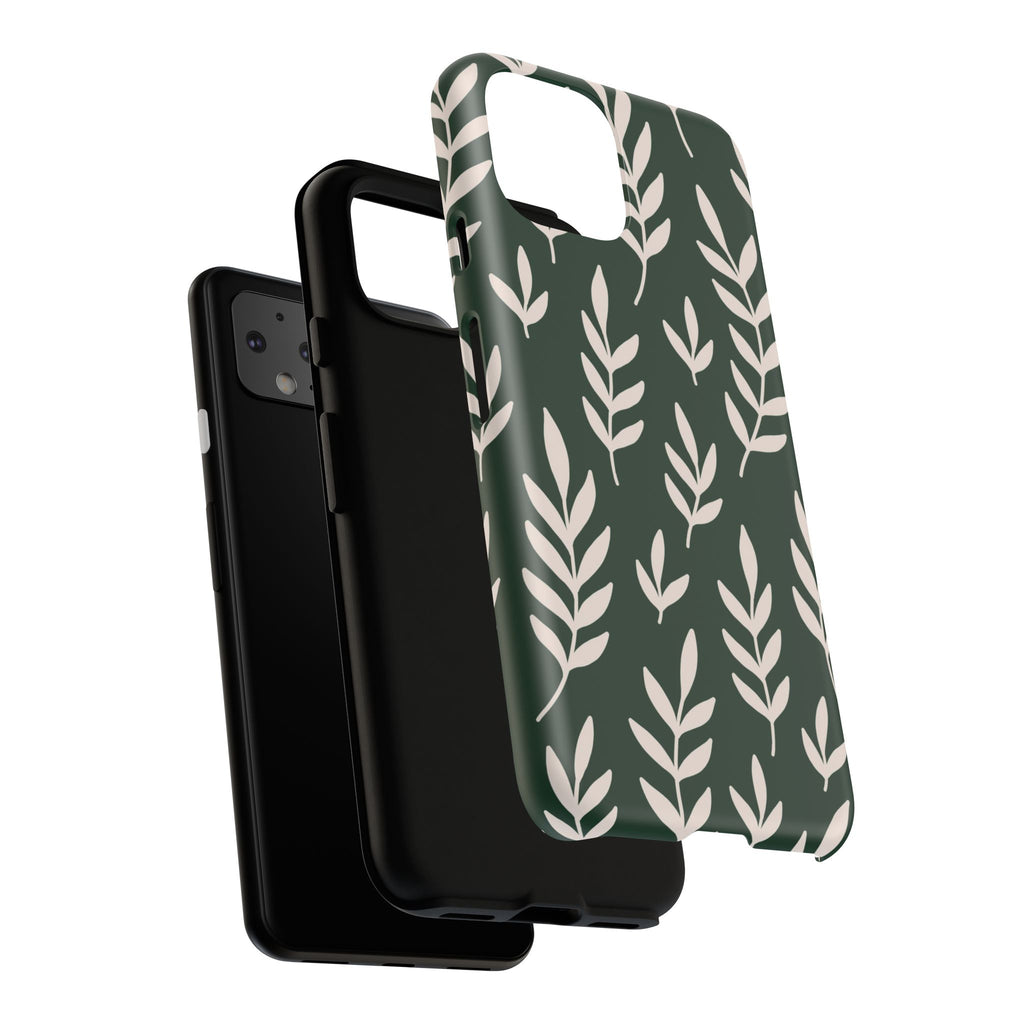 Leafy Phone Case, Tough Cases for Nature Lovers, Green Leaf Design, Eco-Friendly, Stylish Mobile Cover, Gift for Her