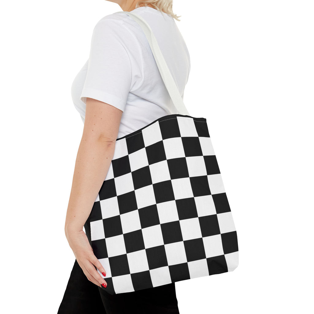 Tote Bag Finish Line - Checkered Victory – Tote Bag for Racing Fans