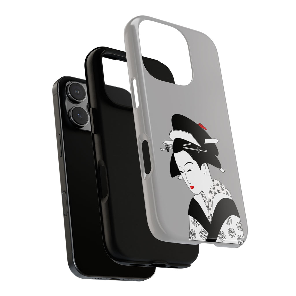 Stylish Phone Case with Japanese Geisha Design, Tough Phone Case, Cute Phone Cover, Japanese Art, Ethnic Style