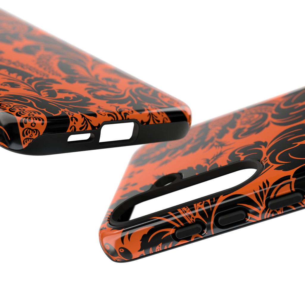 Elegant Phone Case with Orange Floral Design | Tough Cases, Smartphone Cover, Gift for Her, Floral Patterns, Stylish Accessories