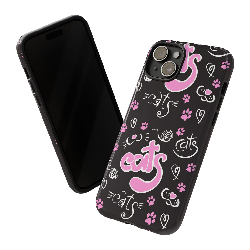 Cute Cat Print Phone Cases, Tough Cases for Cat Lovers, Pet Phone Cover, Gift for Cat Moms, Stylish Phone Accessories