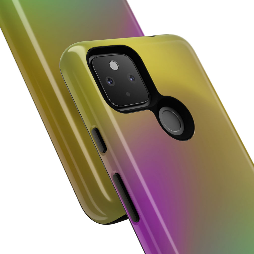 Vibrant Phone Case, Tough Cases, Colorful Phone Cover, Durable Mobile Case, Yellow Green Gradient Design