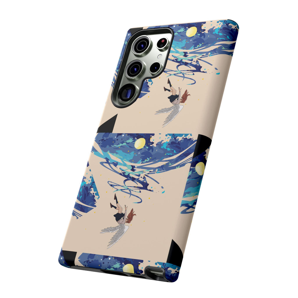 Artistic Phone Case with Abstract Design, Vivid Blue Waves and Fish, Stylish Phone Accessory, Unique Gift Idea, Trendy Tech Decor, [...]