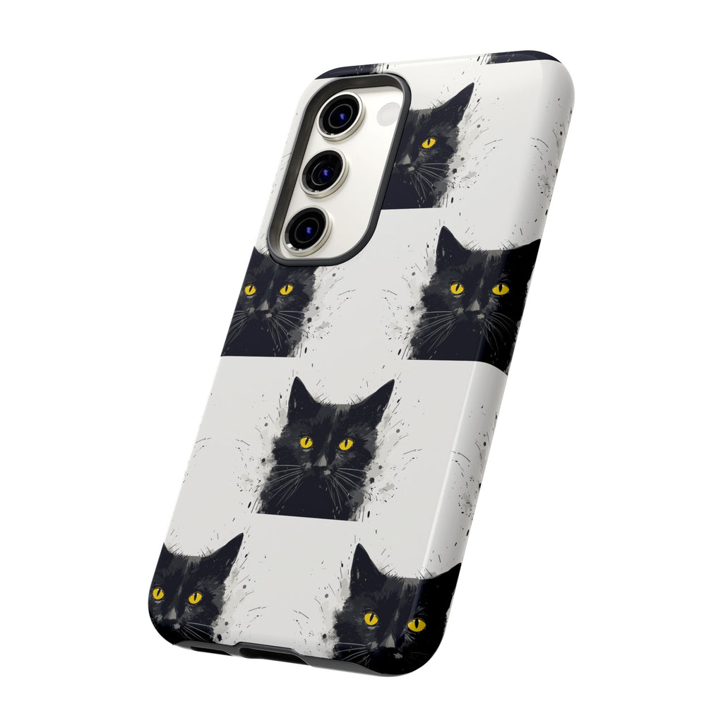 Black Cat Phone Case, Tough Cases, Cat Lover Gift, Unique Design, Halloween, Animal Accessories, Custom Phone Cover