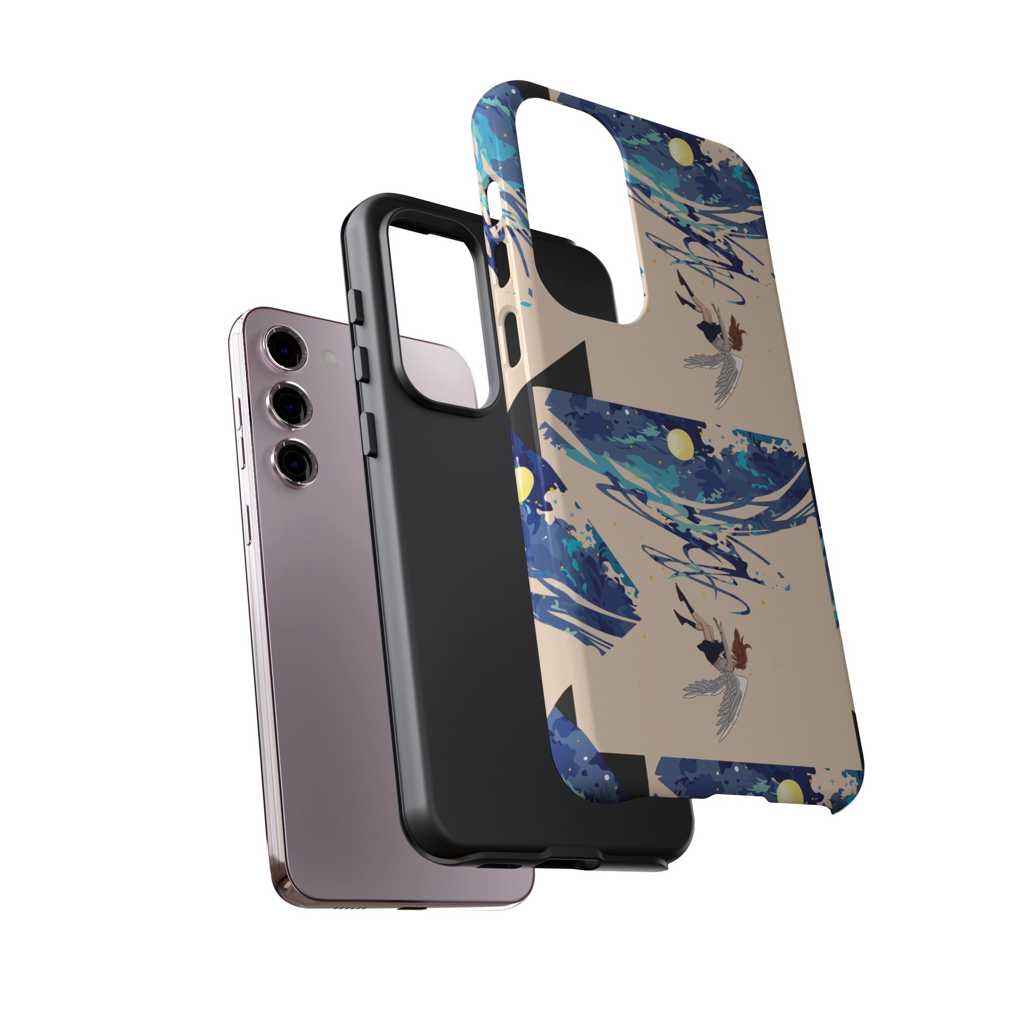 Artistic Phone Case with Abstract Design, Vivid Blue Waves and Fish, Stylish Phone Accessory, Unique Gift Idea, Trendy Tech Decor, [...]