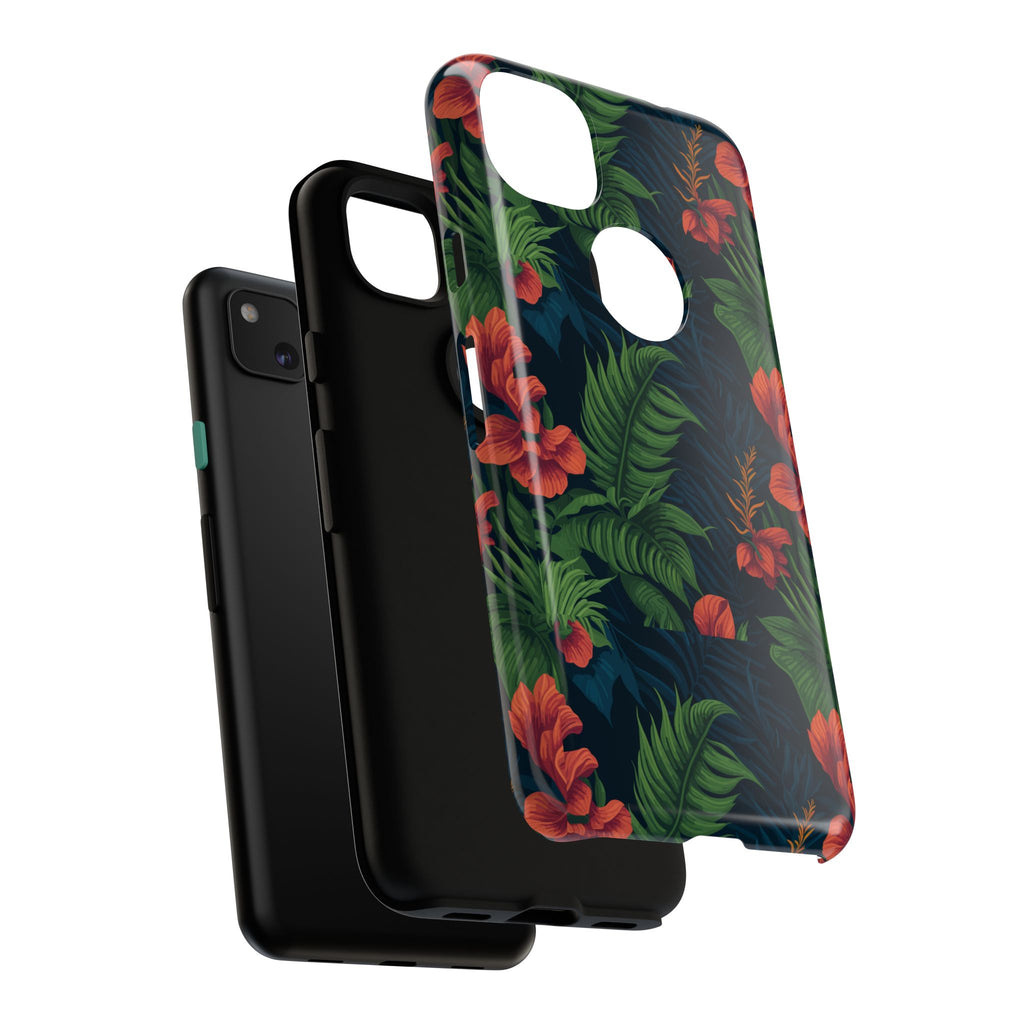 Tropical Phone Case with Floral Design, Eco-Friendly Protection for Summer Vibes, Ideal Gift for Nature Lovers, Vibrant Background