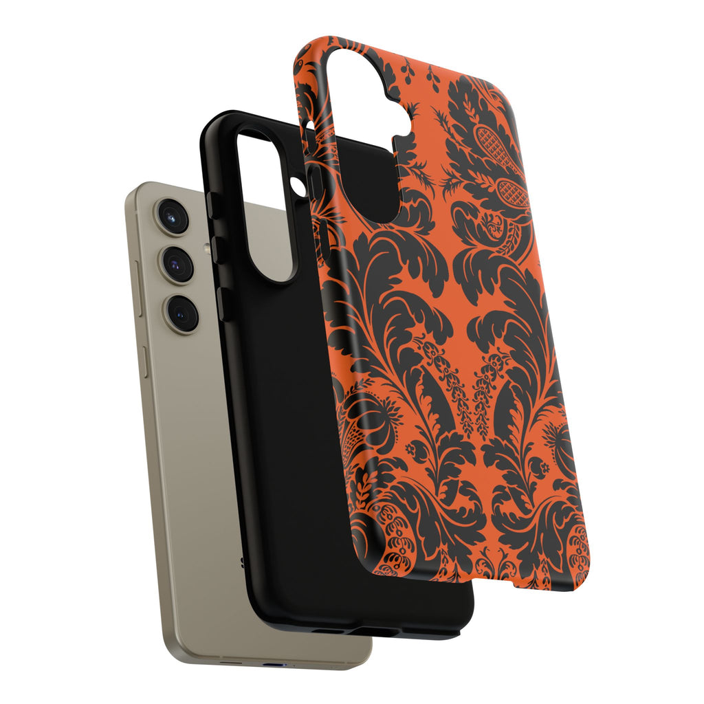 Elegant Phone Case with Orange Floral Design | Tough Cases, Smartphone Cover, Gift for Her, Floral Patterns, Stylish Accessories
