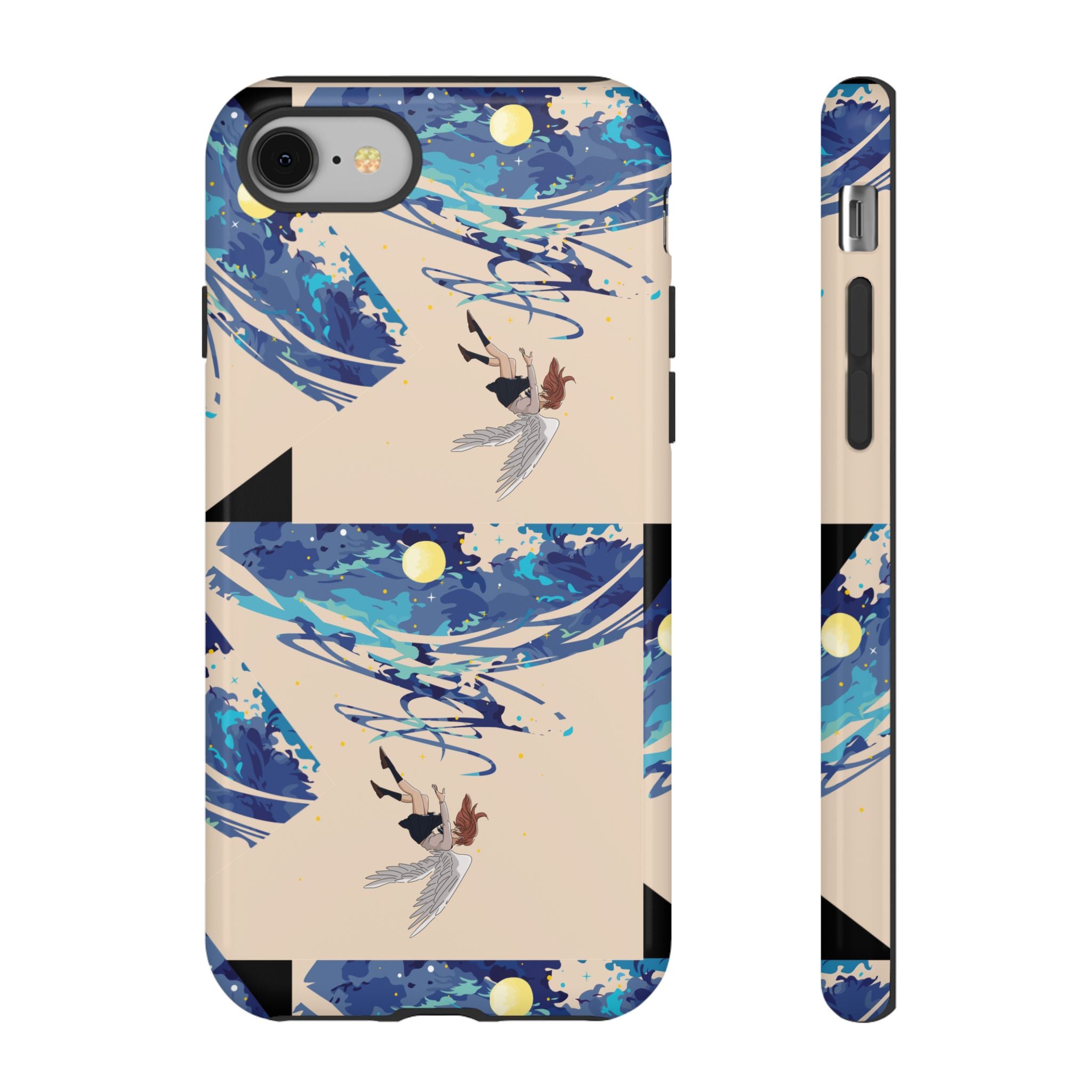 Artistic Phone Case with Abstract Design, Vivid Blue Waves and Fish, Stylish Phone Accessory, Unique Gift Idea, Trendy Tech Decor, [...]