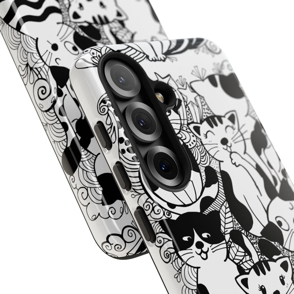 Cat-Themed Phone Case, Cute Cat Art, Pet Lover Gift, Birthday Present, Unique Cat Decor, Fun Tech Accessories, Animal Lover Case