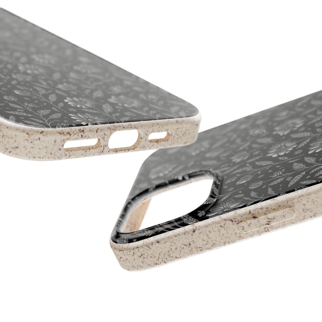 Eco-Friendly Floral Phone Case, Biodegradable iPhone Case, Sustainable Fashion Accessory, Nature Lover Gift, Eco-Conscious Phone Cover
