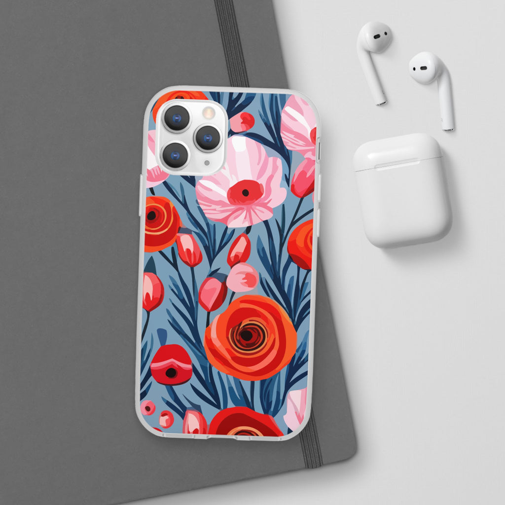 Beautiful Floral Flexi Cases for Phone, Stylish Protective Cover, Gift for Her, Phone Accessories, Floral Design