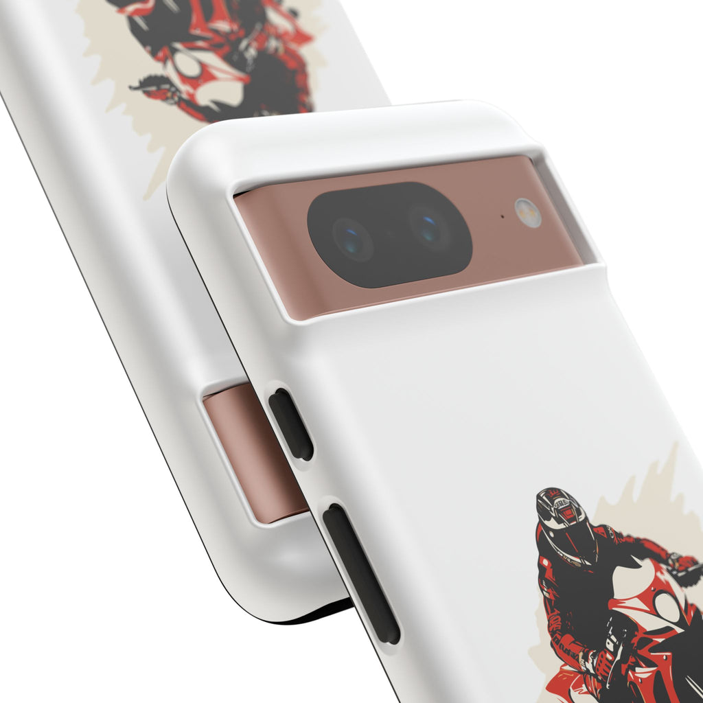 Motorcycle Phone Case, Tough Cases for Riders, Biker Accessory, Gifts for Motorcyclists, Red Bike Design