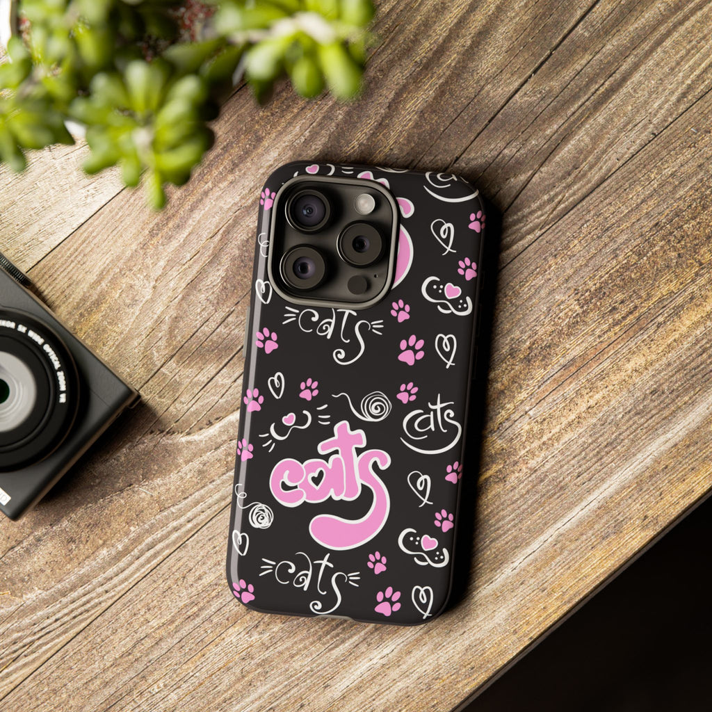 Cute Cat Print Phone Cases, Tough Cases for Cat Lovers, Pet Phone Cover, Gift for Cat Moms, Stylish Phone Accessories