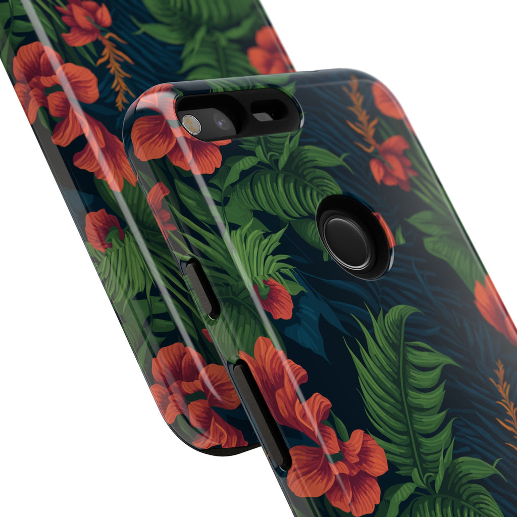 Tropical Phone Case with Floral Design, Eco-Friendly Protection for Summer Vibes, Ideal Gift for Nature Lovers, Vibrant Background