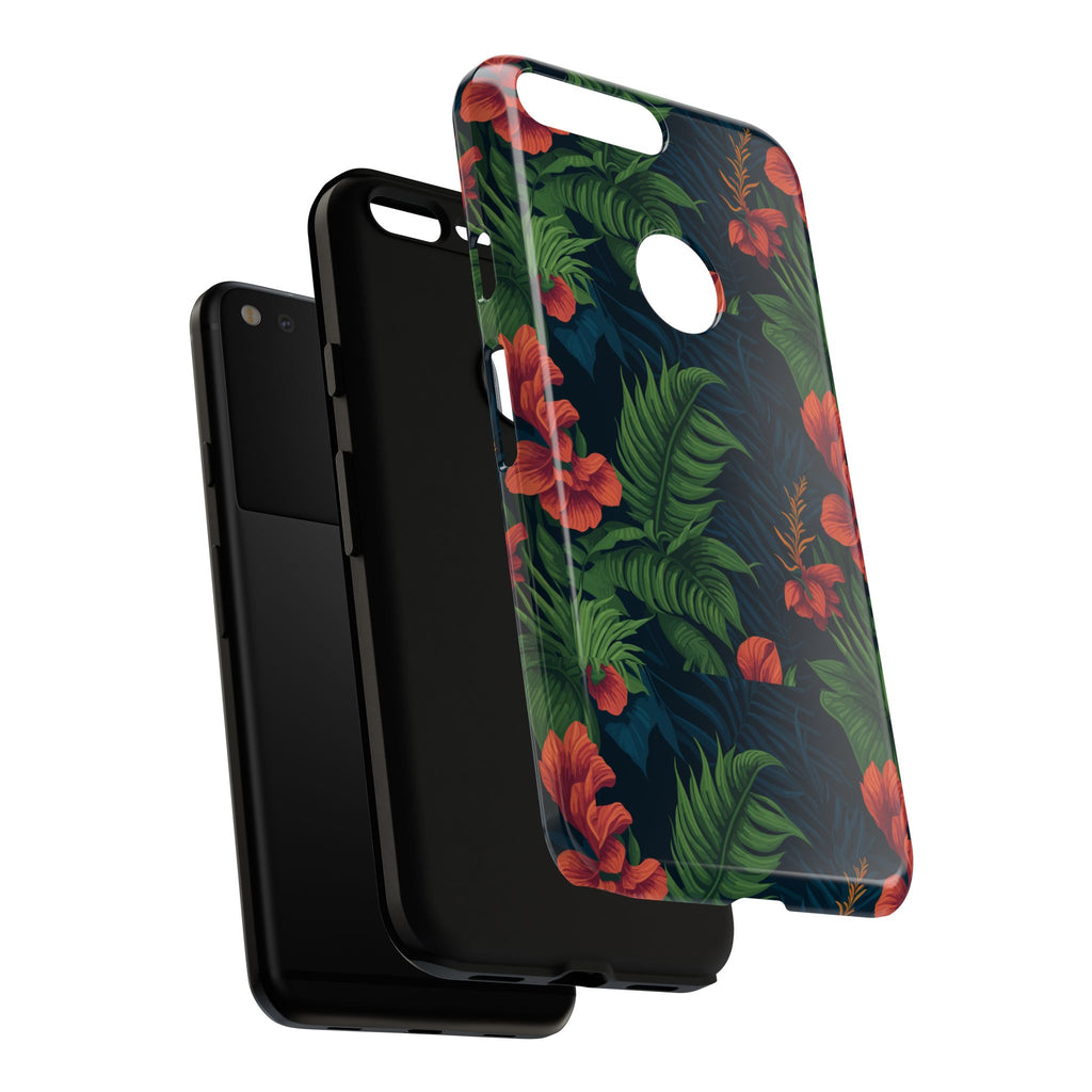 Tropical Phone Case with Floral Design, Eco-Friendly Protection for Summer Vibes, Ideal Gift for Nature Lovers, Vibrant Background