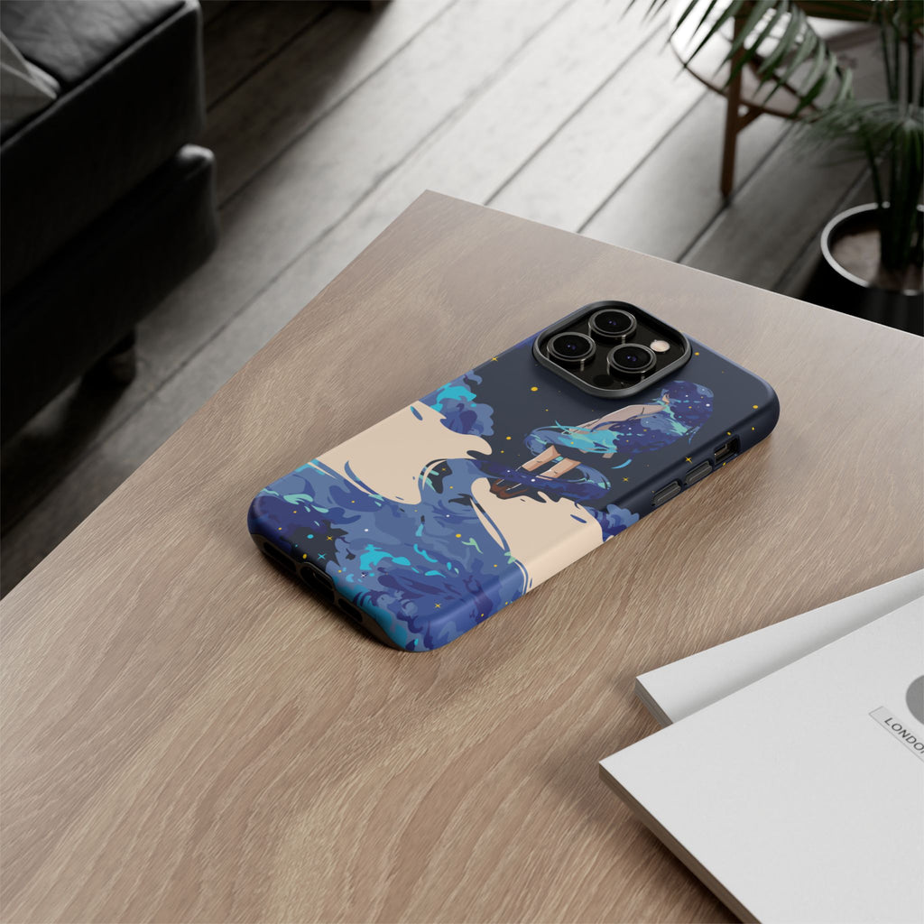 Galaxy-Inspired Phone Case, Celestial Design, Tough Phone Cover, Gift for Space Lovers, Artsy Accessories, Unique Merchandise