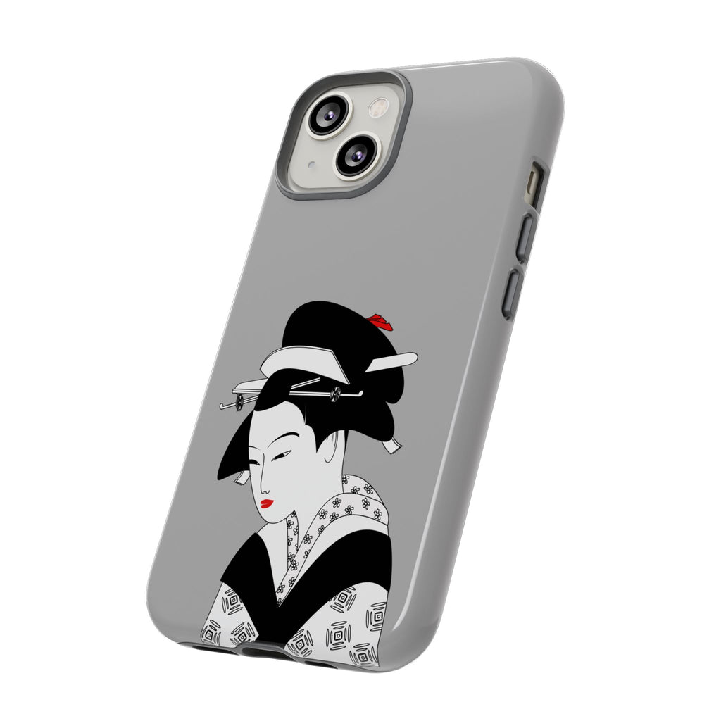 Stylish Phone Case with Japanese Geisha Design, Tough Phone Case, Cute Phone Cover, Japanese Art, Ethnic Style