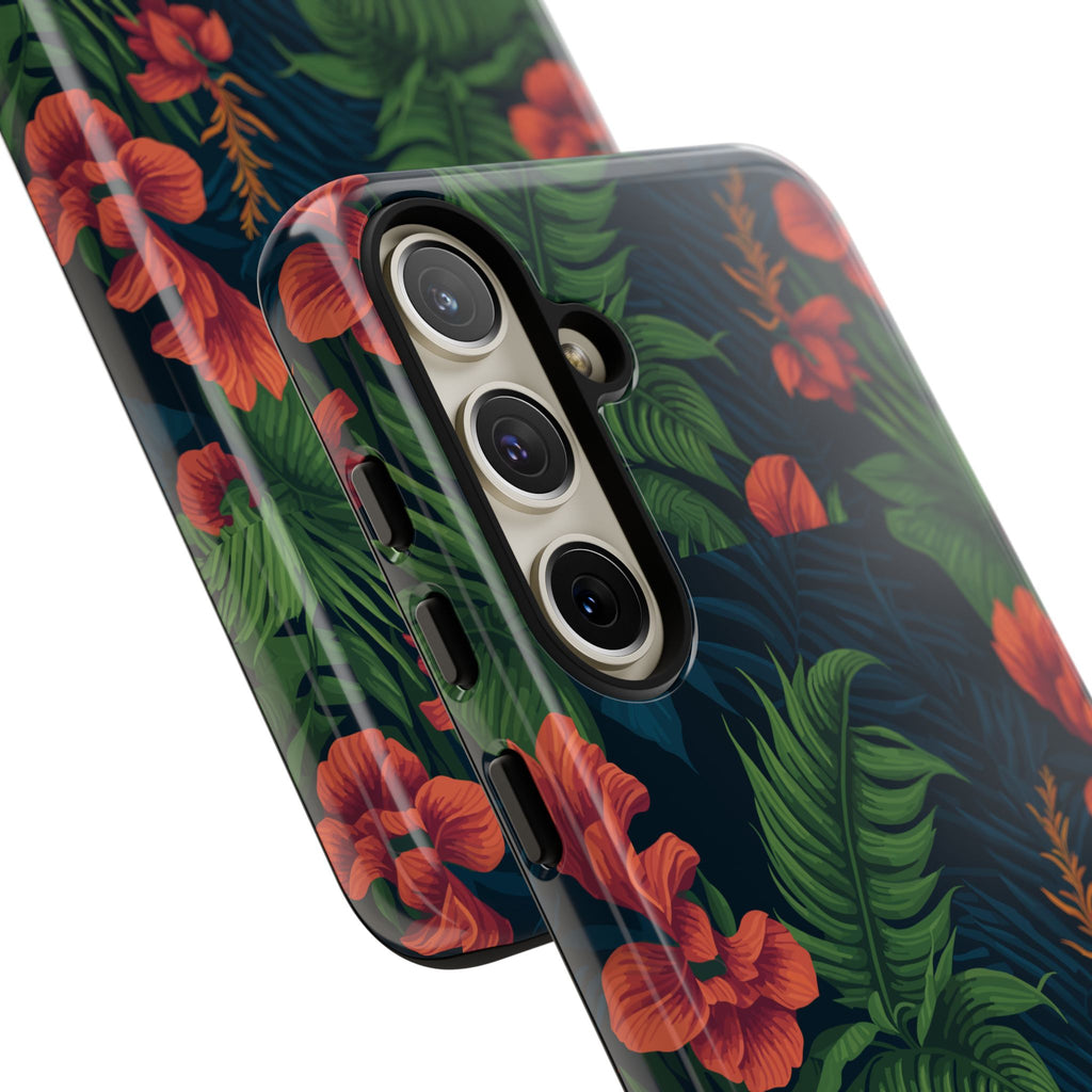 Tropical Phone Case with Floral Design, Eco-Friendly Protection for Summer Vibes, Ideal Gift for Nature Lovers, Vibrant Background