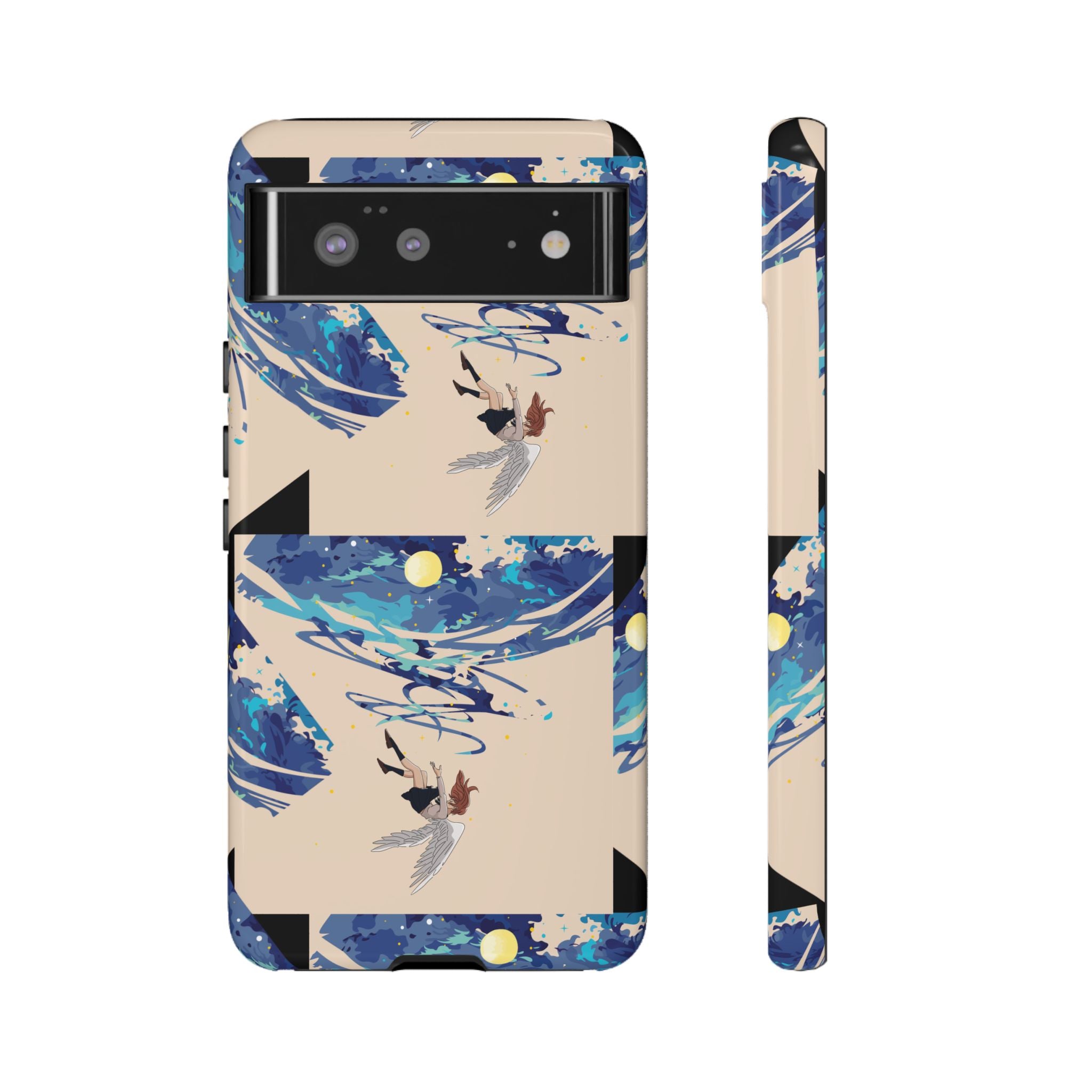 Artistic Phone Case with Abstract Design, Vivid Blue Waves and Fish, Stylish Phone Accessory, Unique Gift Idea, Trendy Tech Decor, [...]